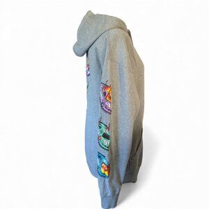 Having Bad Luck Grey Hoodie With Stock Car Print Decals Size X-Large Mens